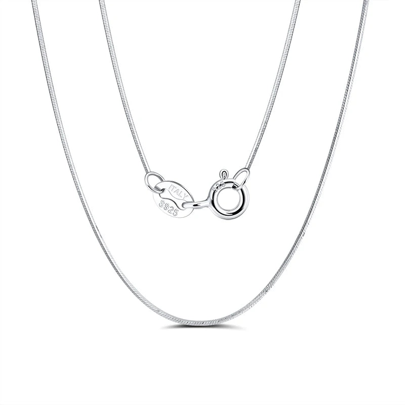 RINNTIN SC19 Wholesale Silver Chain Solid 925 Sterling Silver Necklace Snake Chain for Women