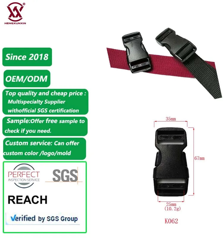 Wholesale Outdoor Waist Bags Accessories Multi-purpose Side Release Buckle Adjuster 25mm for Bag Parts Accessories Plastic