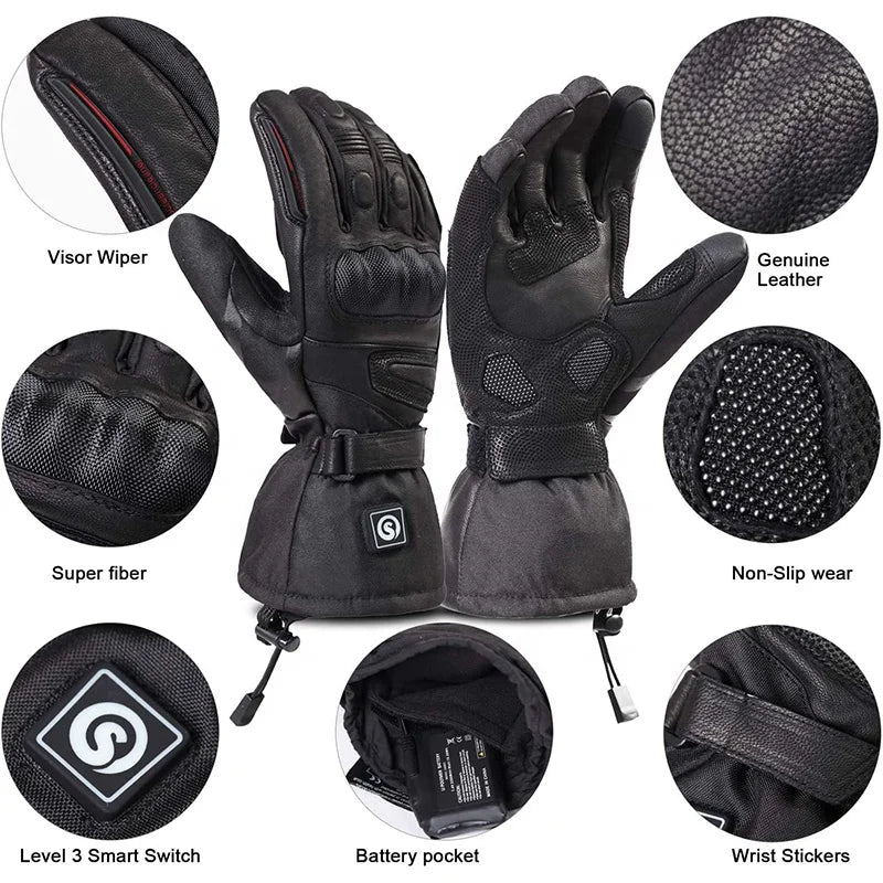 Professional Electric Snowmobile Gloves Touchscreen Compatibility Cold Weather Snowmobile Gloves