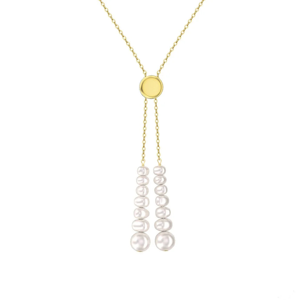 Wholesale Baroque Pearl Necklace 925 Sterling Silver Gold Plated Pearl Jewelry Freshwater Pearl Necklace