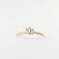 LOZRUNVE 925 Sterling Silver Fine Jewelry Stackable Baguette Crystal Ring Women