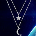 New 925 Sterling Silver Stars and Moon Necklaces Pendant Fashion Sterling Silver Jewelry Statement for Women