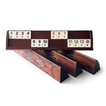 Kardelen Handmade Massive Wooden Rummi & Okey Game Set with Mosaic Inlaid Rosewood Rummy Cubes 4 Player Table Game