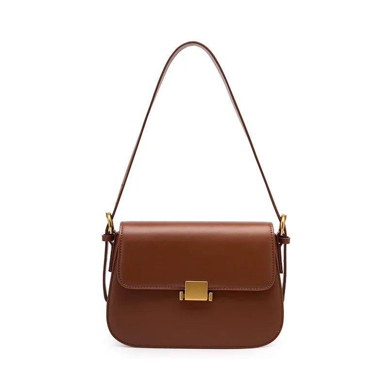 Famous Brand Luxury Genuine Leather Purse and Handbags Ladies Shoulder Bags Real Cowhide Shoulder Designer Women Bag