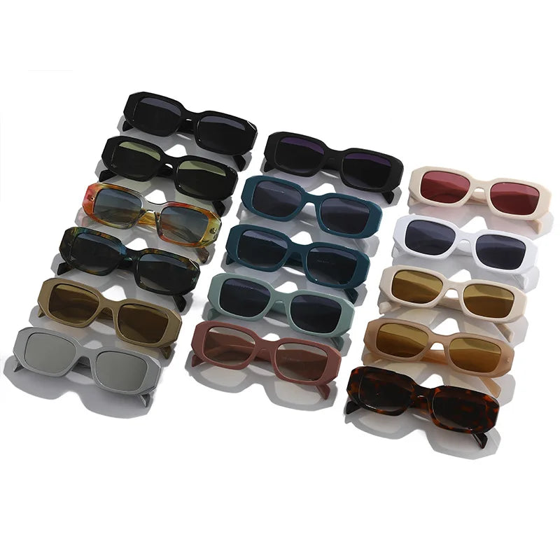 Ready Stock CROESUS Model 1009 Unisex Fashion Small Rectangle Candy Colors UV400 PC Frames Shades Sunglasses