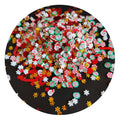 CHRISTMAS PARTY Kawaii Polymer Clay Mix Faux Snowman Holiday Glitter  Confetti Candy Cane Nail Art Slices