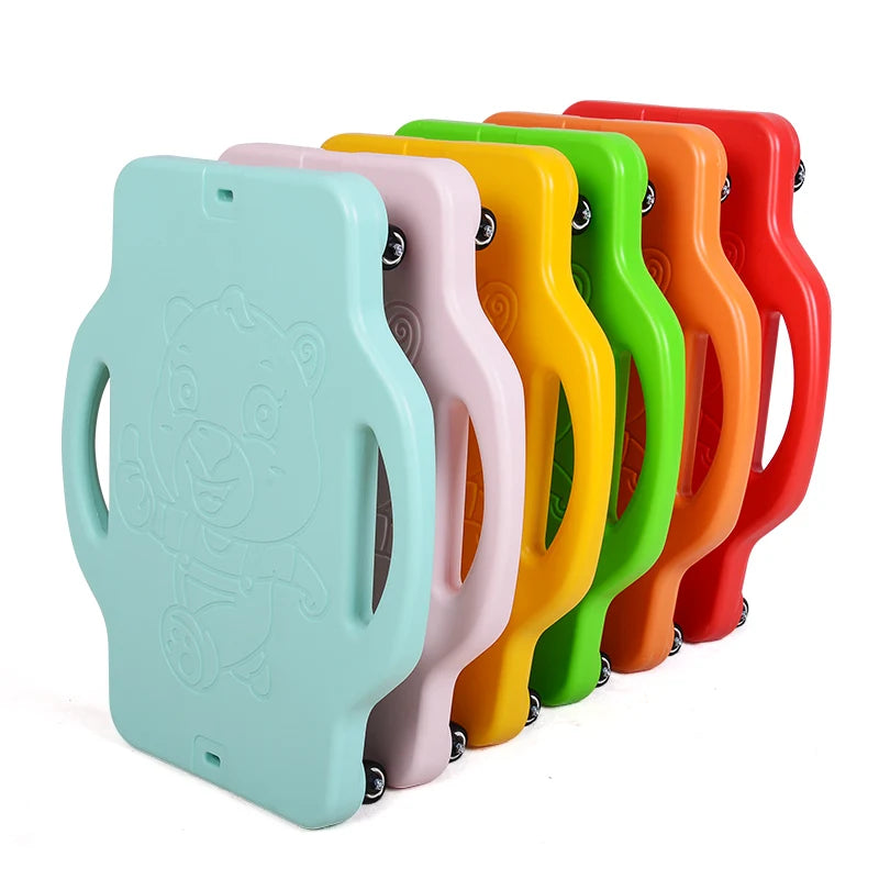 Sports Scooter Board With Handles Plastic Casters Floor Scooter Board Sitting Scooter Board for Kids Activities Play Equipment