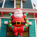 2m Easy Setup Wall Mounted Inflatable Christmas Wreath Waterproof Inflatable Santa Claus Durable Inflatable Christmas Decoration