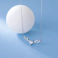 Wholesale Animal Shaped Heart Zircon Pendant Necklaces With Deer Antler Shape 925 Silver Fine Jewelry for Women