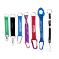 Custom Logo Sublimation Printing Strap Wrist Polyester Keychain Lanyard Short Key Chain Lanyards with Metal Hook Carabiners