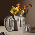 Drop Shipping Nordic INS Simple Creative Ceramic Vase Dry Flower Art Face Flower Living Room Home Soft Decoration Vase