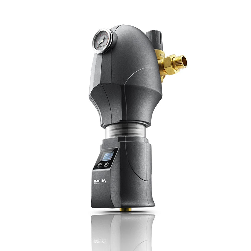 Stainless Steel Filter Meshes 6T/h Large Flow Water Pre Filter 40 Micron Spin Down Sediment Water Filter with Pressure Display