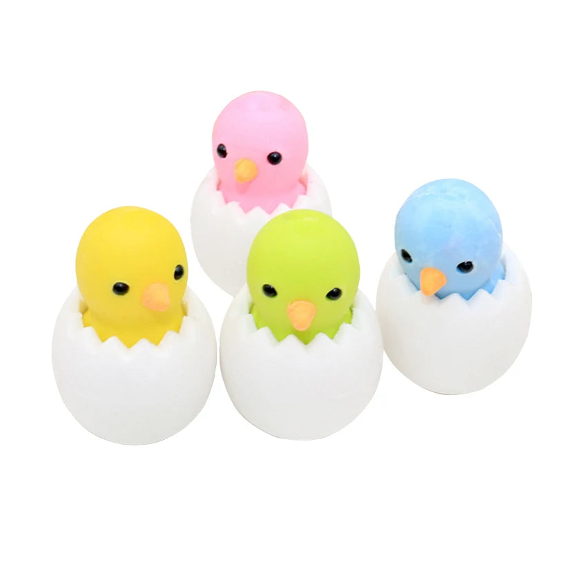 Cute Cartoon Eggshell Chicken Erasers for Office School Kids Prize Writing Drawing Student Gift Borracha Escolar