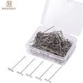 50 Pieces /pack  Wig T Pins for Holding Wigs Silver 32mm Long T-pins Styling Tools for Wig Display