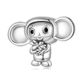 Factory HOT 925 Sterling Silver Animal Beads Big-eared Monkey Charms Women Fit Bracelet DIY Necklace Jewelry Making Gift SCC2387