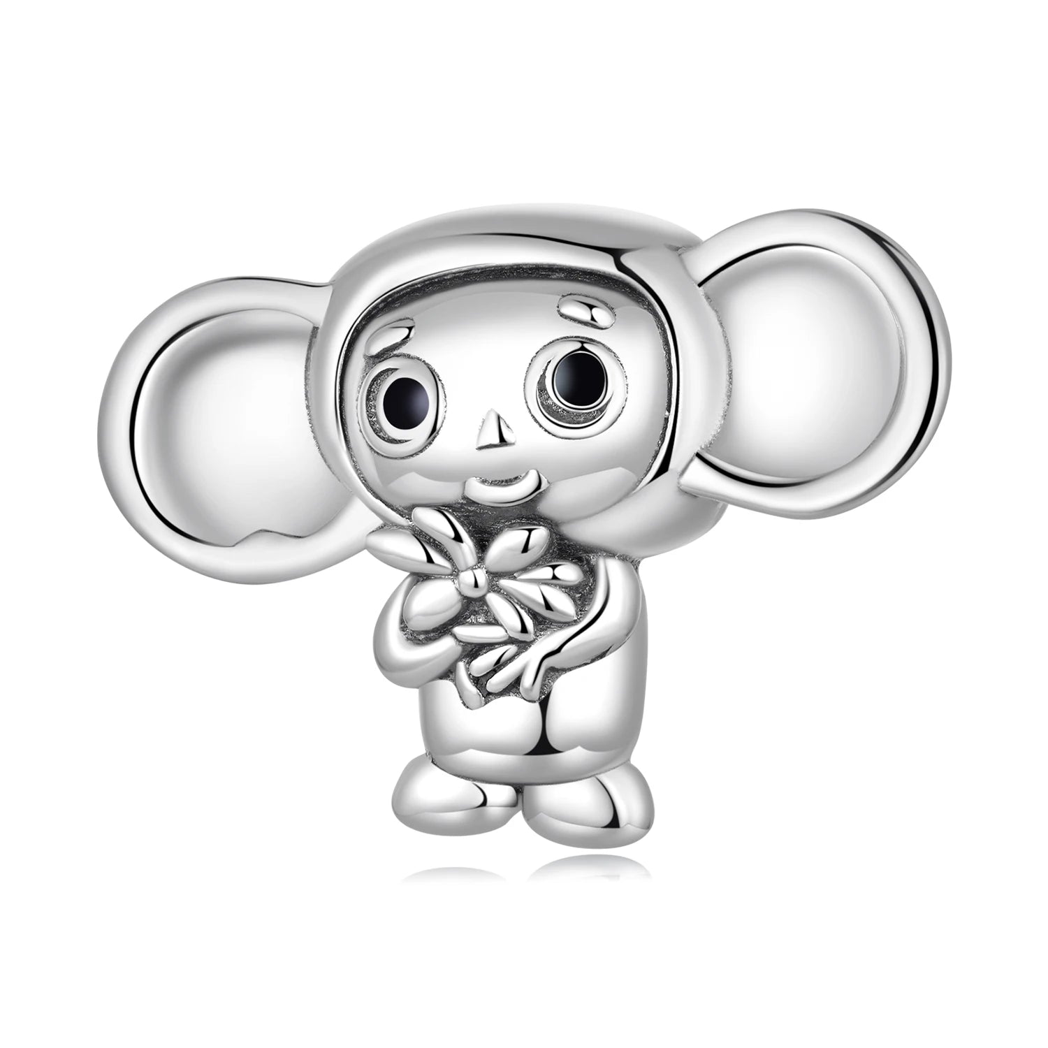Factory HOT 925 Sterling Silver Animal Beads Big-eared Monkey Charms Women Fit Bracelet DIY Necklace Jewelry Making Gift SCC2387