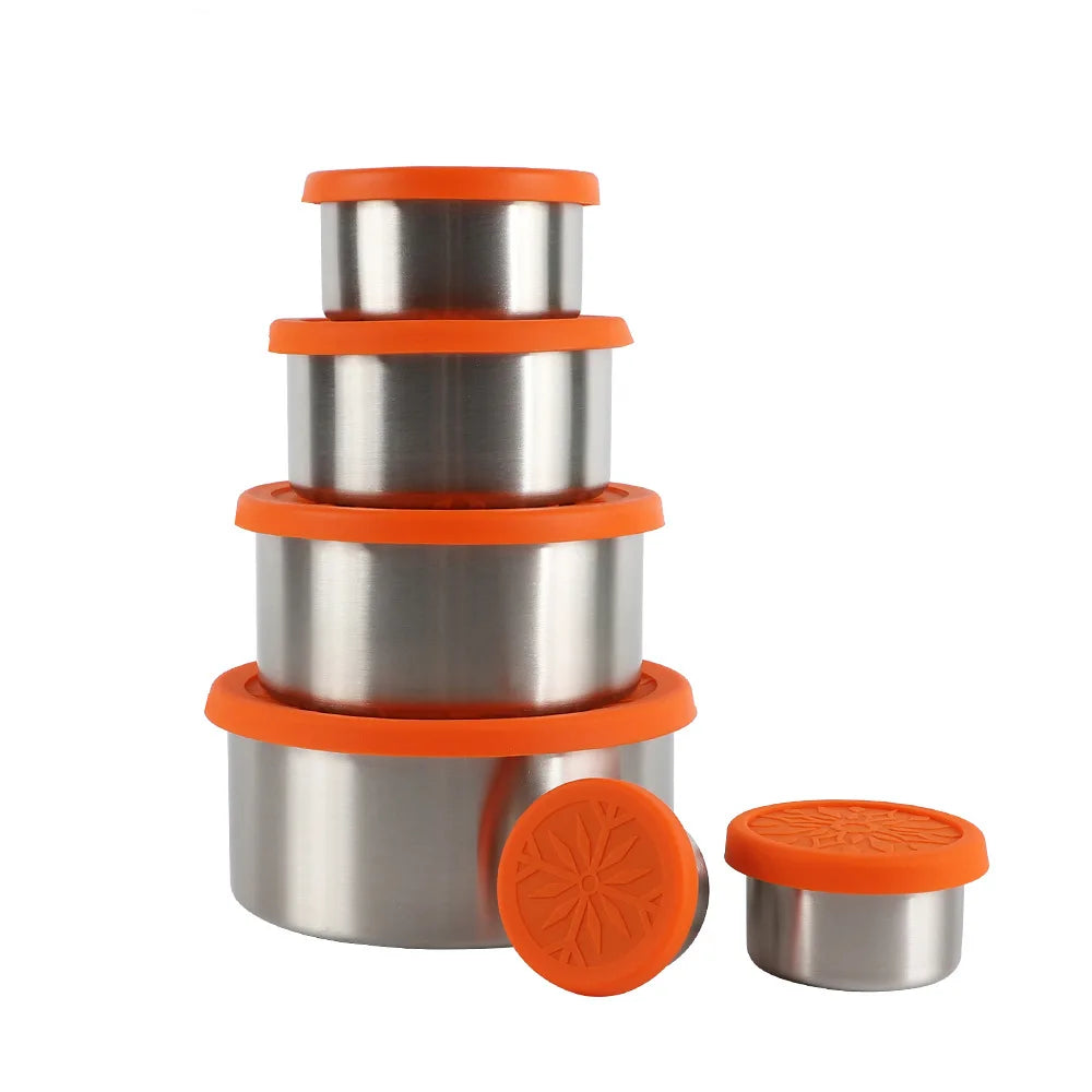6 Pack Stainless Steel Nesting Bento Box Set Dishwasher Safe Spillproof Prep Bowl Heatable Lunch Salad Food Storage for All Ages