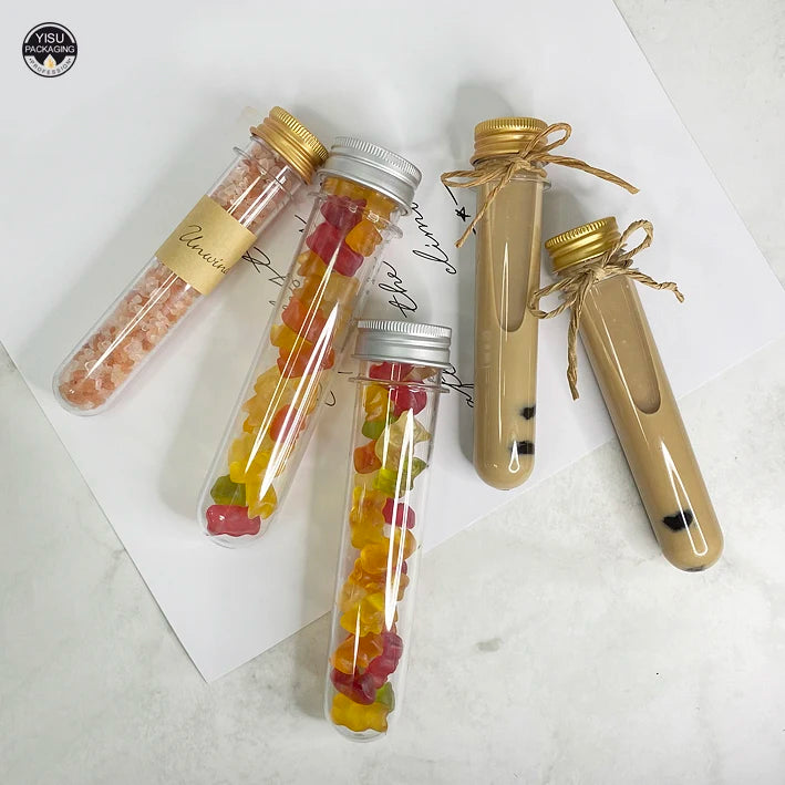140 X 25mm Transparent Clear Plastic Tube Packaging Tube Bottle with Screw Cap