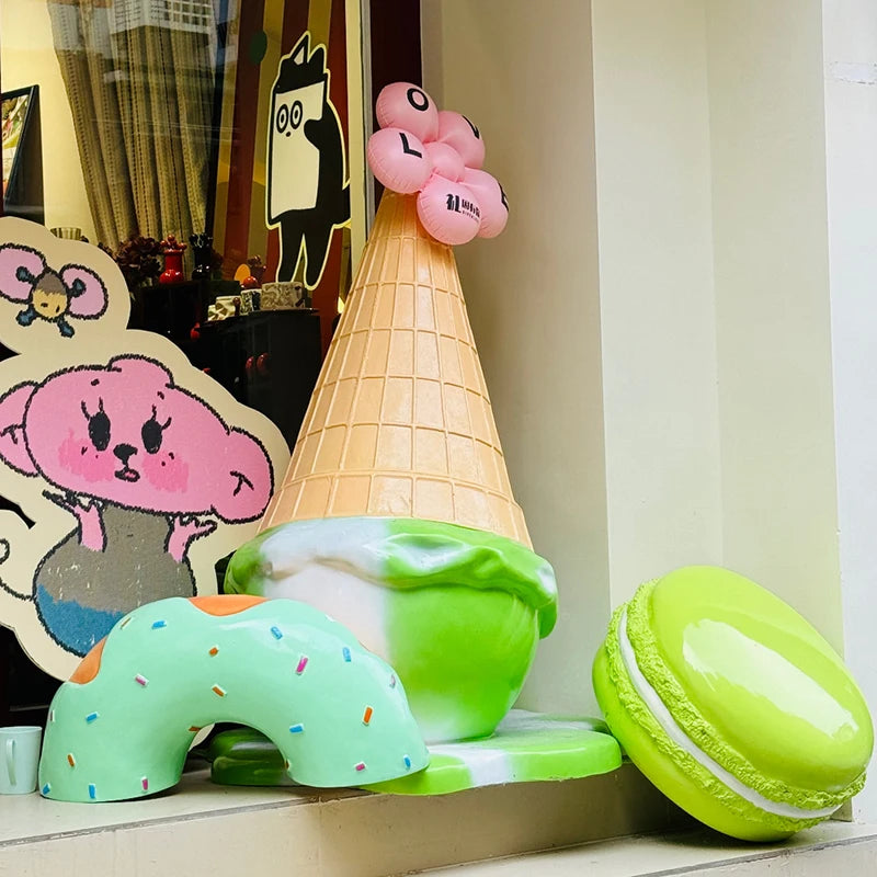Candy Visual Display Decor Giant Donut Ice Cream Display Candyland Party Decorations