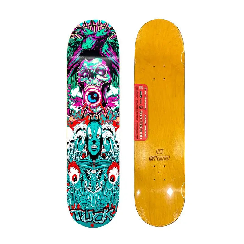 New Graphic Skateboard 7ply Canadian Maple Customized Shaped Skateboard Deck