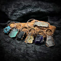 Gold Plated Natural Aura Quartz Pendant Big Stone Point Bar Druzy Amethyst Designs Raw Crystals Gemstone Fashion Pendants Charms