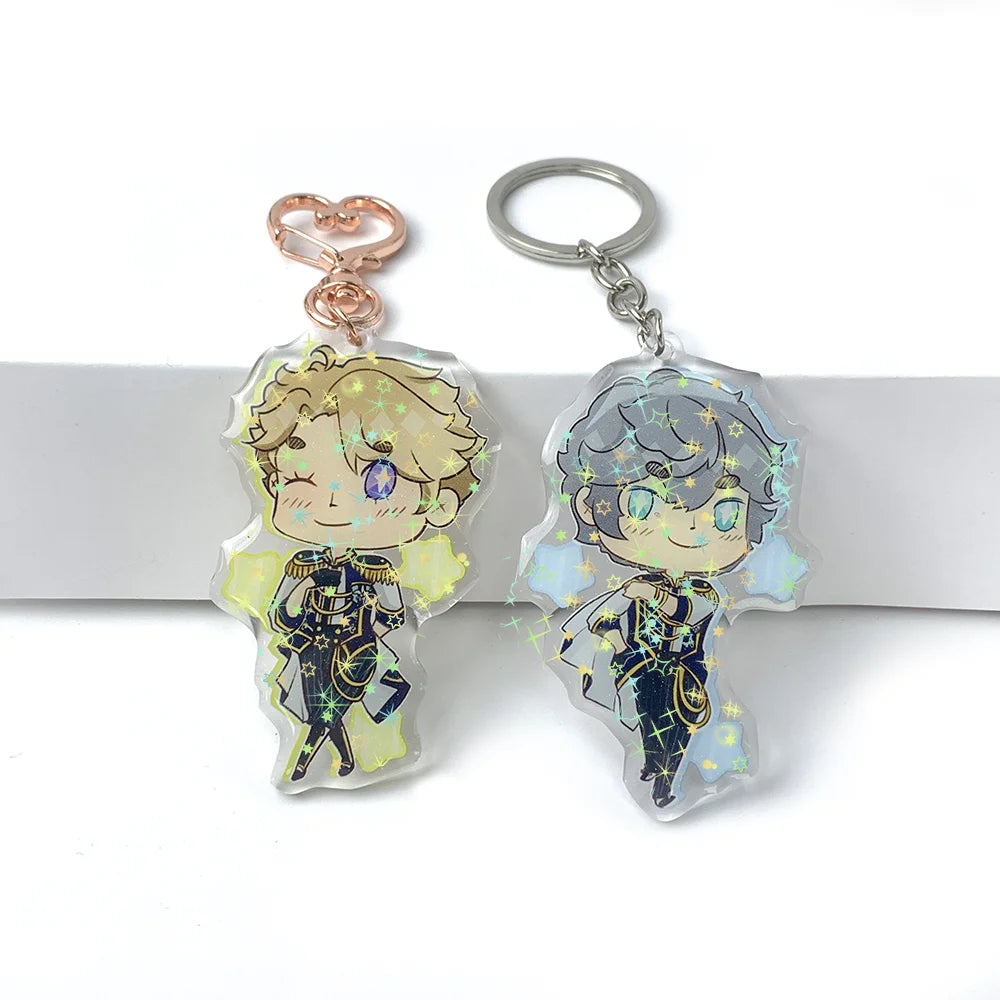 Anime Custom Cute Cartoon Anime Holographic Flash Acrylic Keychain Charm Shape Keychain