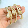 18K Plated Snake Bangles Punk Bracelet Zirconia Bangles