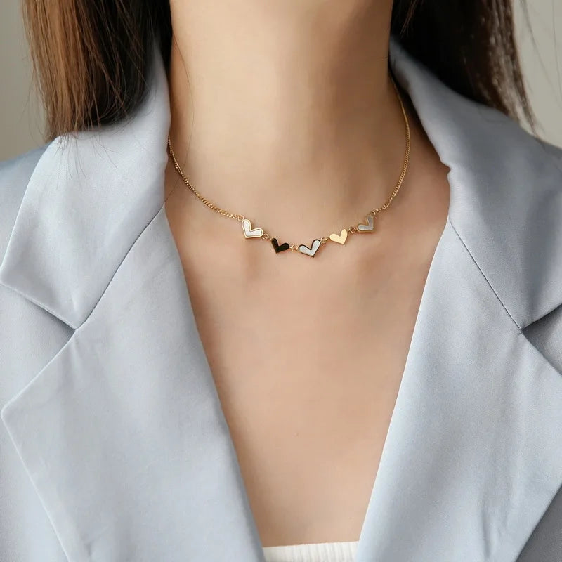 Fast Delivery Elegant Necklaces 14K Gold Plated Waterproof Shell Heart Necklaces