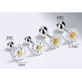 Trendy 925 Sterling Silver 18k Daisy Flower Charm Stud Earring  for Women Girls Earrings Studs