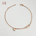 LFH Romabtic 18k Pure Gold Simple Design Gold Half Link Chain Half Rope Chain Bracelet Real Gold Jewelry