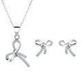 New Fashion Design Lines Bow Earrings Pendant Necklace Feminine Elegance Light Luxury Simple Earrings
