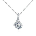 Fine Jewelry Grade D 1ct Moissanite Necklaces 925 Sterling Silver Simple Moissanite Necklace Women