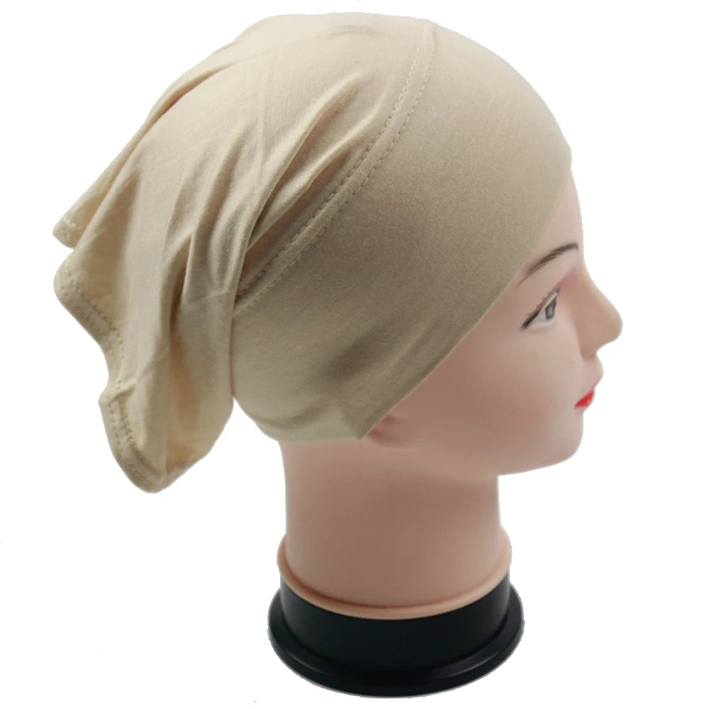 Custom Wholesale Two Side Open Jersey Cotton Undercap Cheaper Muslim Malaysia Inner Hijab Cap Undercap for Muslim Women