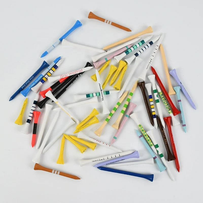 Factory Price Customized Printed Logo Bamboo Wood Golf Tees With Multi Colors and Sizes Golf Tees