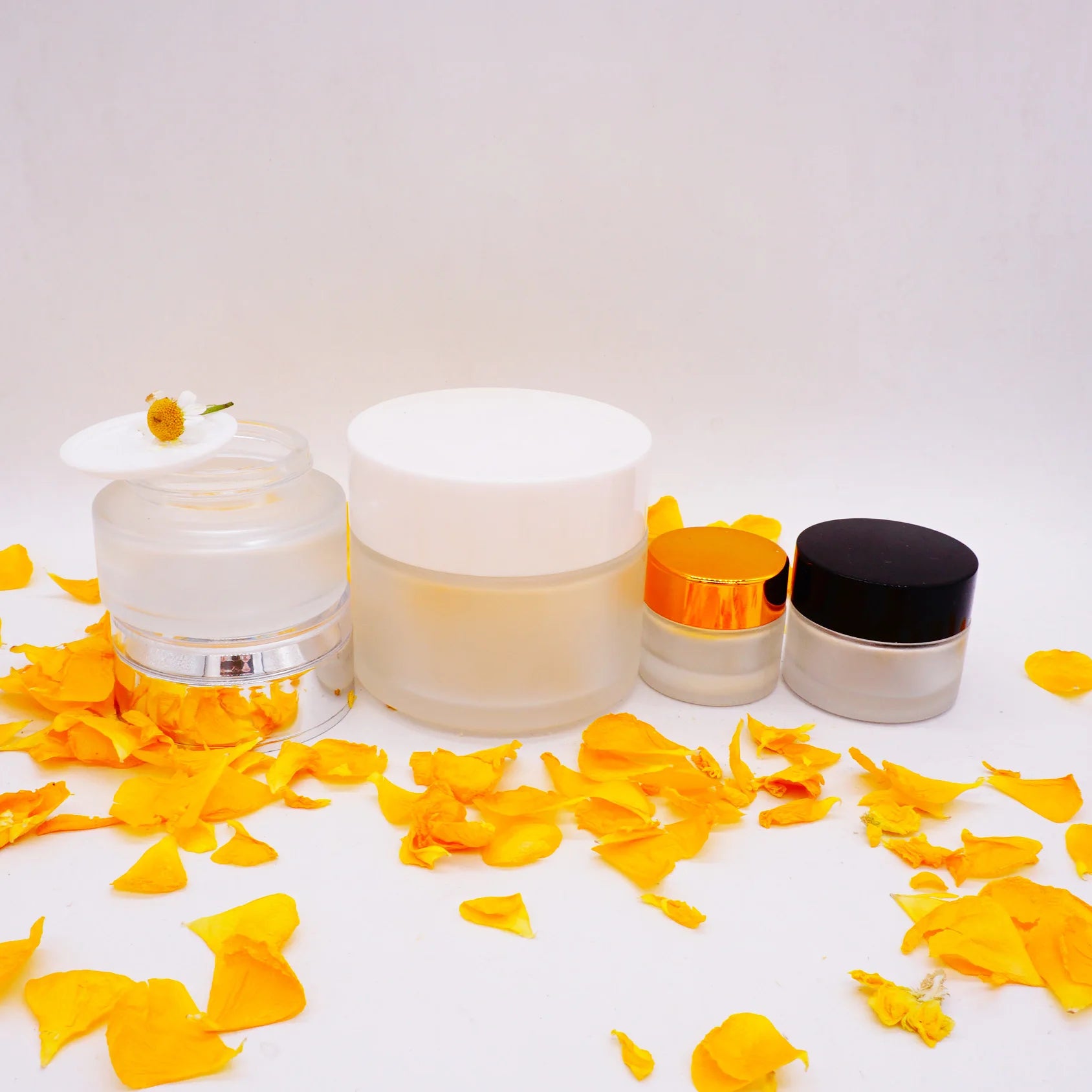 Frost 100g 50g 200g Wide Container Cosmetic Glass Cream Jar