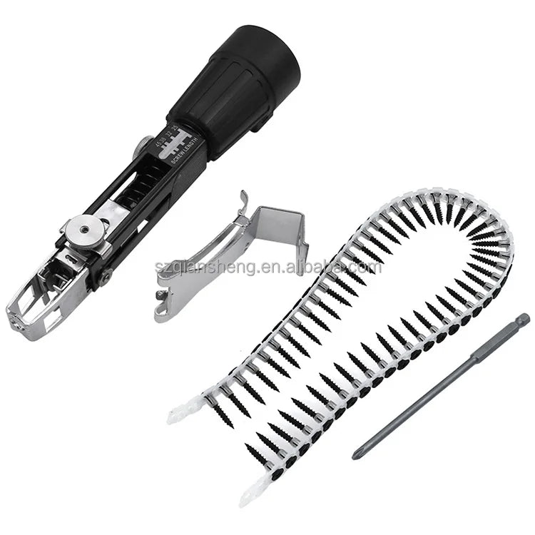 Automatic Chain Nail Gun Adapter Screw Gun for Electric Drill Woodworking Tool Cordless Power Drill Attachment Set