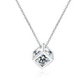 Trendy Moissanite Pendant 0.5CT 1CT 925 Sterling Silver Necklace in Cubic Shape With Moissanite Pendant Necklace for Women