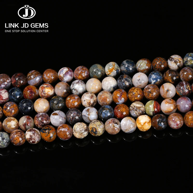 JD GEMS 4/6/8/10mm Natural Pietersite Stone Beads Round Loose Peter Stone Beads for DIY Jewelry Making