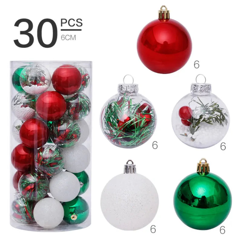 Christmas Pet Clear Christmas Plastic Ball 6cm 30pcs Wholesale Transparent DIY Ornament Christmas Tree