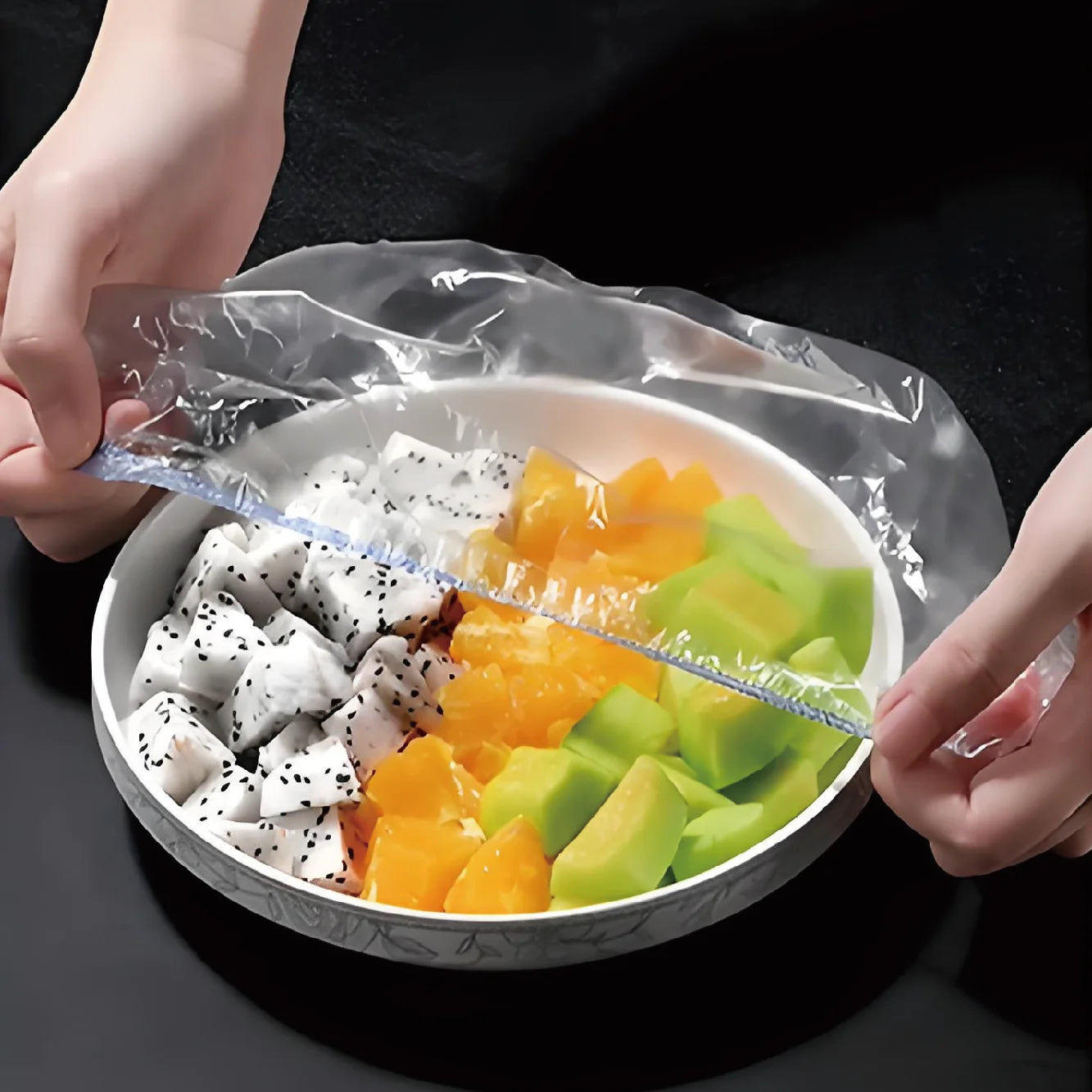 Various Size Elastic Band Collapsible Plastic Wrapping Bag Cling Fresh Keeping Film Food Storage Cover Dinnerware Tableware