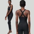 Wholesale New Design Wave Back Yoga Fitness Gym Sports Jumpsuit for Women Plus Size Tight Dance Running Vest Style Jumpsuit