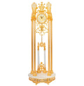 Timmonsi Golden Copper Standing Floor Clock Vintage Antique Classic Royal Art Contemporary Hourly Chiming Quartz Movement Clock