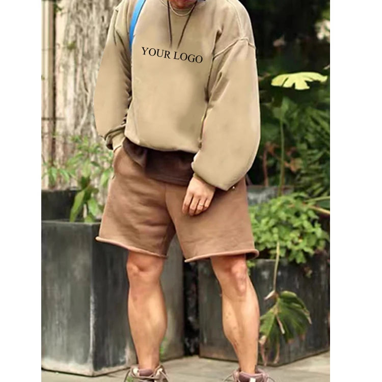 E220274 Men Clothes Factory Popular Hoodie Custom Heavyweight Fleece Blank Fleece Pullover Hoodies Oversized Men's Sweatshirt