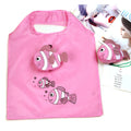 Print Cute Fish Cartoon Animal Polyester Tote Bag Reusable Foldable Biodegradable & Recyclable Grocery Shopping Bags