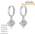 Fine 925 Silver Gold Plated Hypoallergenic Hoop Earrings Classic Round Cut 1CT VVS1 GRA Moissanite Dangle Jewelry for Women