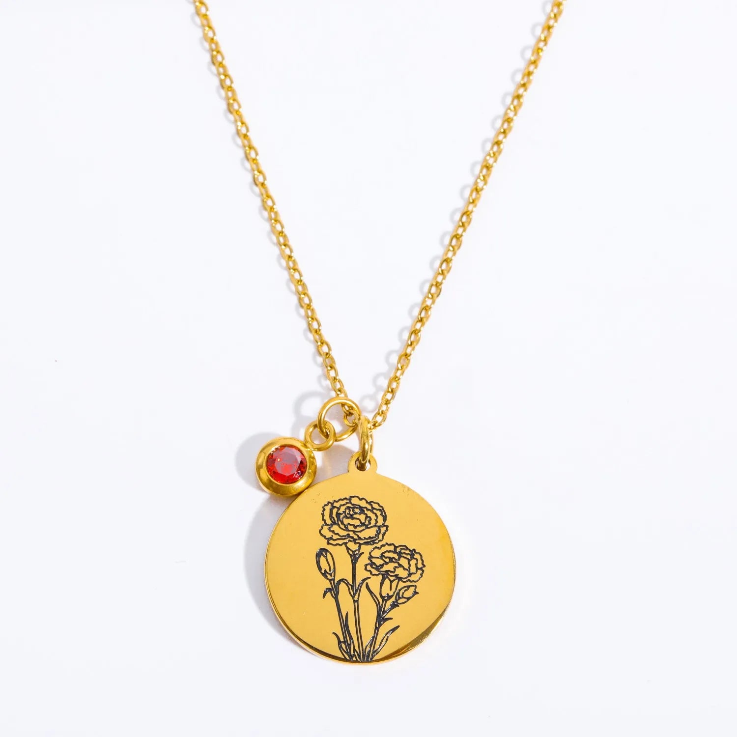 Custom Cute Flower Jewelry Cubic Zirconia Birth Month Flower Necklace for Women