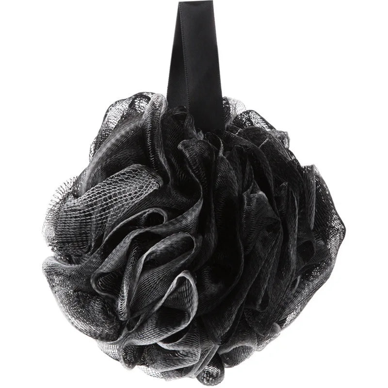 Factory Direct Black Charcoal Fiber PE Mesh Net Flower Bath Ball Super Soft Bath Sponge