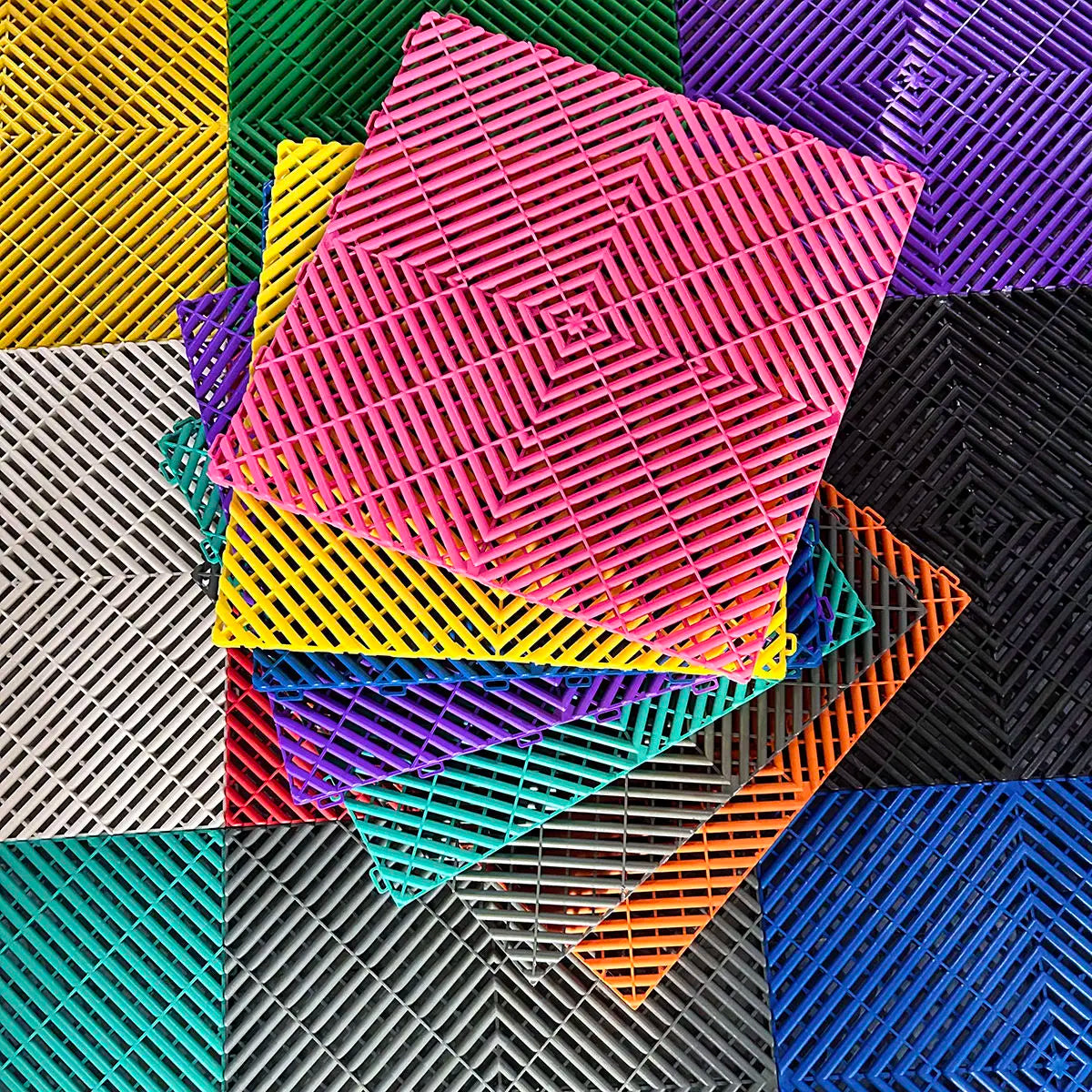 Factory Supply Garage Flooring Tiles Interlocking Floor Tiles 40*40*1.8cm for Car Wash Auto Show