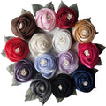 Wholesale Handmade Decorative Fabric Flowers Rolled Rose with Beads Center
