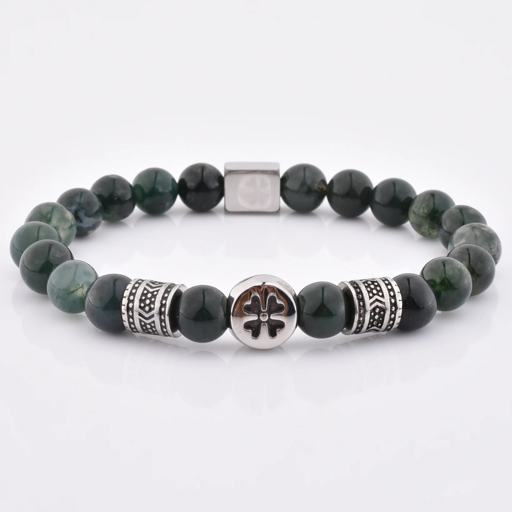 Factory Prices Beautiful High Polished Vintage Beaded Jewelry Men's Stainless Steel Bead Elastic Diamond Customizable Bracelet